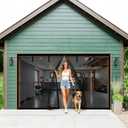 Magnetic Garage Door Screen 8x9ft (WxH) for 1 Car, Heavy Duty Fiberglass Curtain, Hands free & Kids Pets friendly, Retractable Carport Garage Doors Patio Porch Screen Mesh (Black, for Door Size 8x9ft)