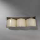 Stonebriar 3 Pack Tall 3 x 3 Inch 18 Hour Long Burning Unscented Ivory Wax Pillar Candles