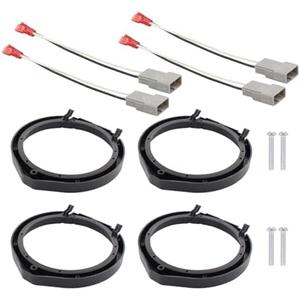 ApplianPar Car Stereo Door Speaker Adapter Mounting Plates 6.5 6.75 Inch 165mm Stand Ring Kit Wiring Harness for Honda Accord Crosstour Civic CR-V Odyssey Acura RDX
