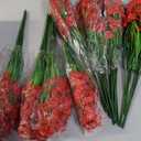 Hananona  8 Bundles Artificial Flowers Outdoor Red Fake Flowers UV Resistant No Fade Faux Outdoor Plants Garden Porch Window Box Christmas Decorating