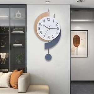 Decorative Silent Quartz Wall Clock with Pendulum, Battery Operated, Large for Living Room, Kitchen, Home, Bathroom, Bedroom - 11.5x22.5 Inch (Black)