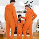 ANGELGGH Matching Halloween Onesie Pajamas Family Holiday Hooded PJs Adult Couples One Piece Sleepwear Funny Ugly Loungewear (XL)