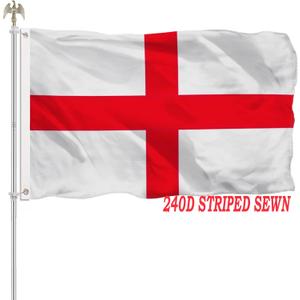 England Flag 3x5 English Flag Banner Outdoor Heavy Duty 240D Nylon Striped Sewn St. George's National Flags Vivid Color with 2 Brass Grommets for Indoor Outdoor