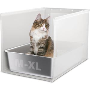 Litter Box Shield, 23.6"x15.7"x15.7"(Height) XL Litter Box Splash Guard Without Leakage, High Sided Cat Litter box Pee Shields Easy Clean for Pet Cat/Kitty/Kitten (Without Pan)