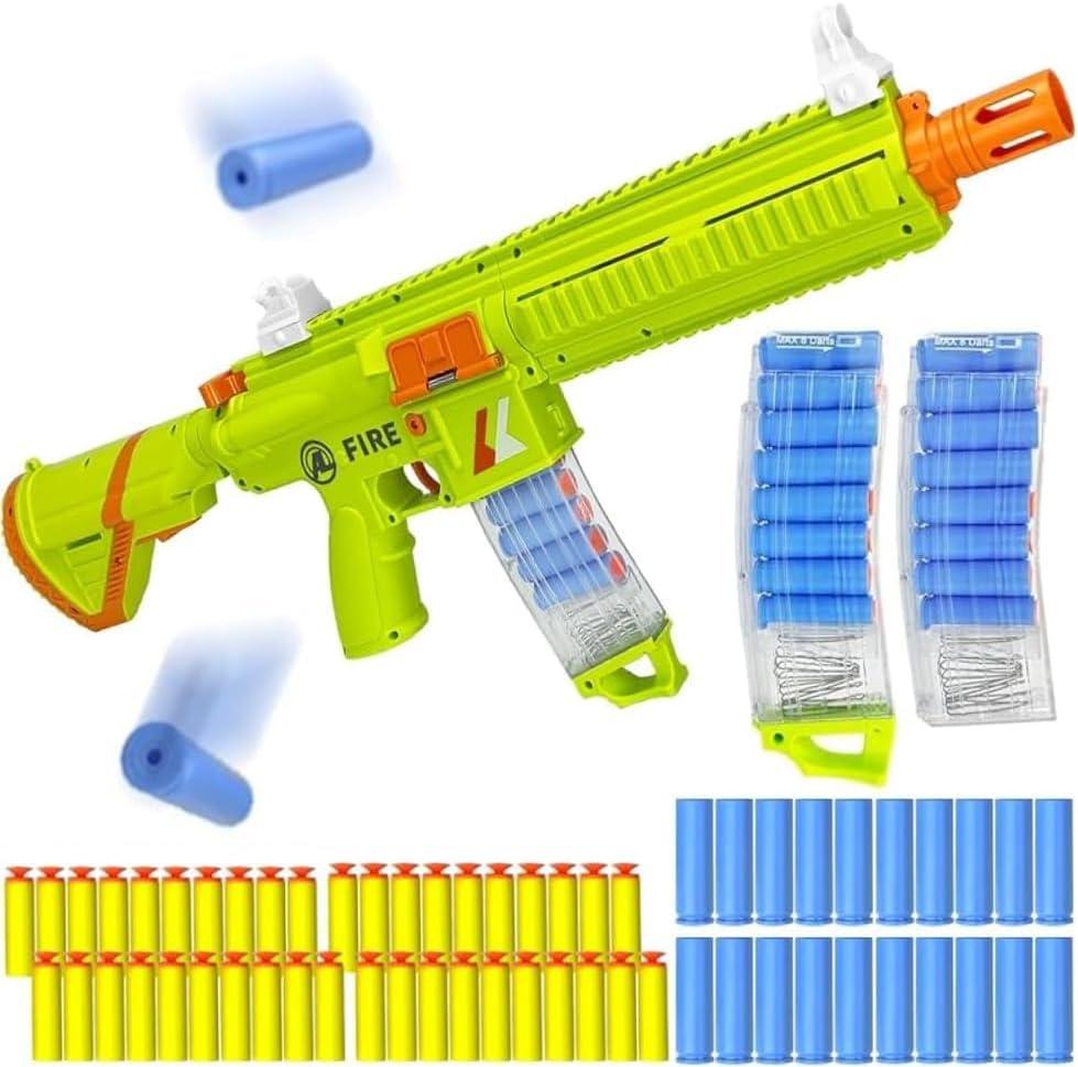 Soft Bullet Toy Gun Rifle, Semi-Auto & Manual Modes with Shell Ejecting Action, Electric M416 Foam Dart Launcher Toy Blaster, Outdoor Party Games Christmas Birthday Gift for Teens 14+ (Green) (Standard)