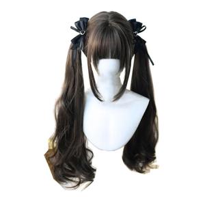 Black Long Wavy Curly Hair for Women Natural Lolita Wig Daily Synthetic Wig for Fancy Costume Party