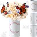 Domensi 3 Pcs Baseball Party Decorations Table Centerpiece Baseball Themed Vase Galvanized Metal Tin for Artificial Flowers Sports Utensil Holder for Kitchen Home Party Supplies