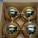 4 Pcs 6 inch Extra Large Gold Christmas Ornaments Balls Plastic Giant Jumbo Shiny Xmas Tree Hanging Decoration for Home Outside Holiday Lawn Yard Party (4, Gold, 6 in)