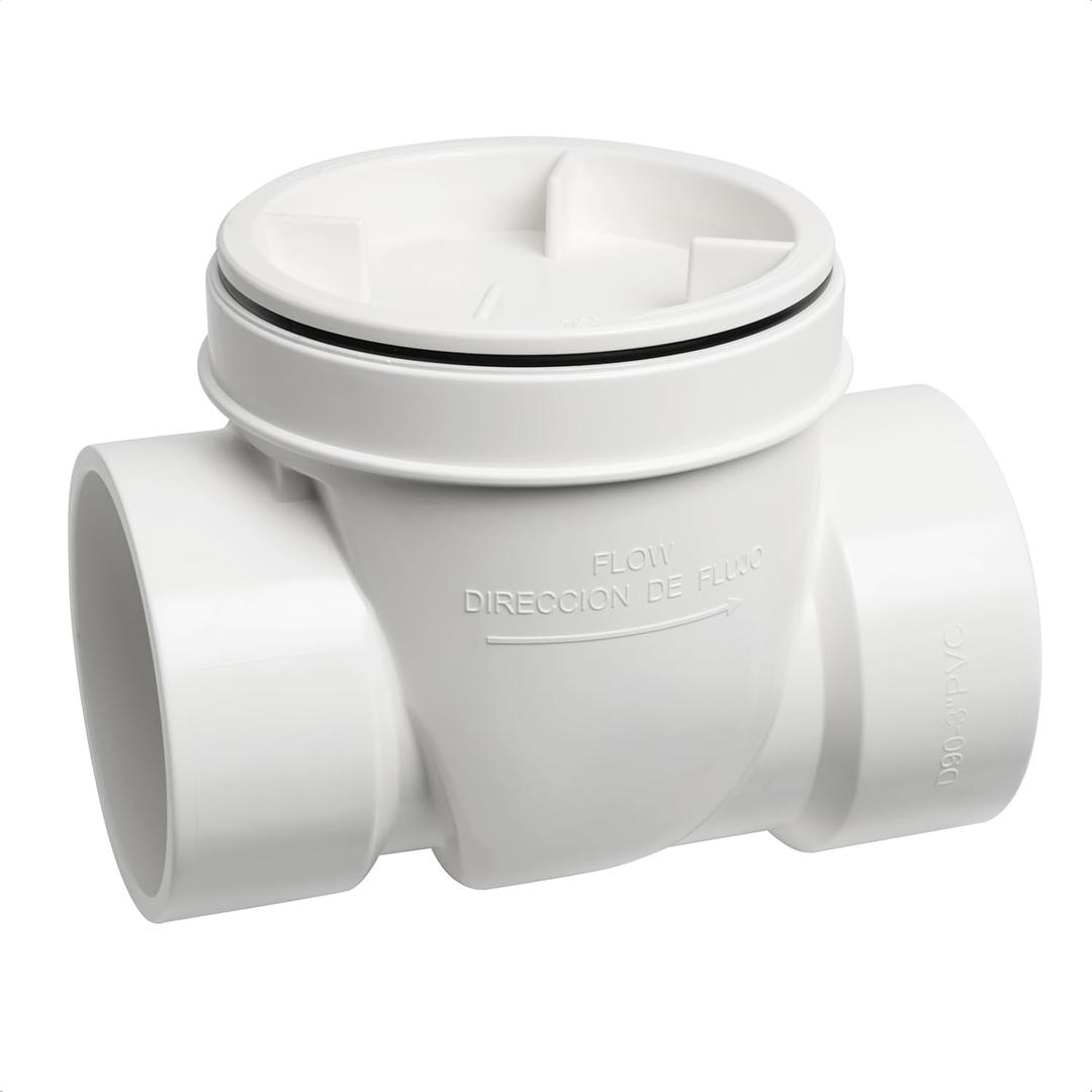 Cinsda 3" PVC Backwater Valve, 3 Inch Back Flow Preventer Valve, Backflow Water Valve Prevents Sewage Backflow
