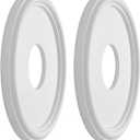 Molded PU Ceiling Medallion for Light Fixtures and Ceiling Fans, 13.1"OD x 4"ID x 1"P (Fits Canopies up to 10.25") White