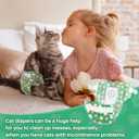 Pet Soft Disposable Cat Diapers - Diaper for Female & Male Cats, Puppy Doggie Diapers for Female Dogs with Adjustable Foam Tail Hole, Medium (24Pcs, GN Flowers)