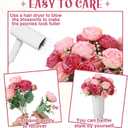 8 Pack Pink, Dark Pink Peonies Artificial Flowers, Fake Silk Hydrangea Bouquet for Bridal Wedding Home Table Decor Reusable Dining Opening Ceremony Birthday Arrangement Faux Floral