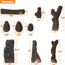 Skyflame 9-Pieces Ceramic Wood Logs with Pine, Faux Fireplace Logs for Gas Inserts, Fire Pits, Fireplace Decor
