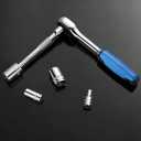 14 Pieces Socket Wrench Kit, 1/4 Drive Socket Set with 72 Teeth Release Ratchet Wrench and Extension Bar, CR-V Sockets