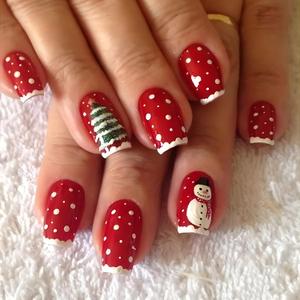 24 Pcs Christmas Press on Nails Square Medium Fake Nails with Snowman Christmas Tree Design Cute Winter False Nails Kit Glossy Acrylic Glue on Nails Xmas Nails Reusable Stick on Nails for Women