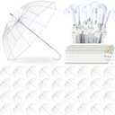 36 Pcs Wedding Favors for Guest Umbrella Gifts Bulk 52 Inch Large Dome Rain Windproof Stick Umbrellas with Thank You Tags and Rope Guest Souvenirs for Wedding Party Bridal Favors (White)