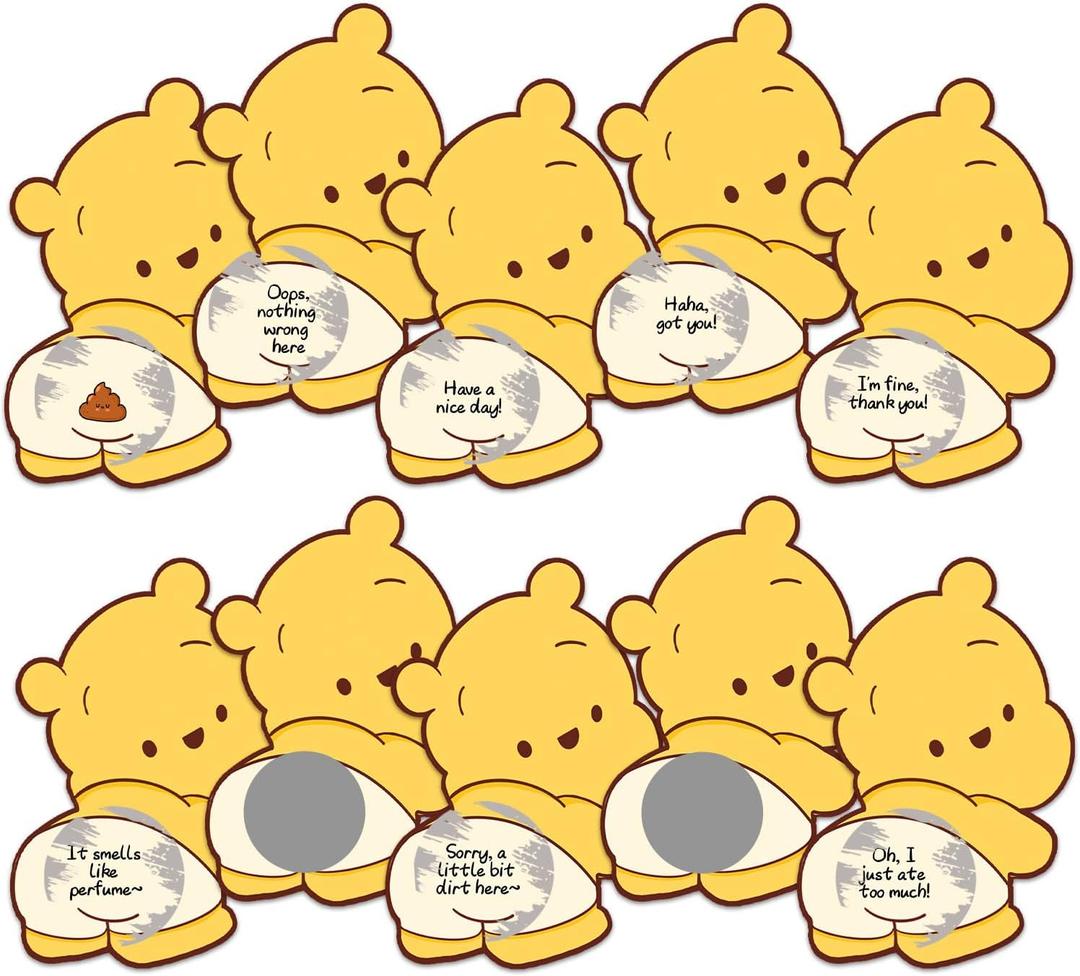 Ggjgrpx 40Pcs Winnie Poopie Scratch Off Lottery Tickets, Baby Shower Scratch Off Game Cards, Who Can Find Poopie Baby Shower Party Games, Funny Party Icebreaker Game Ideas for Gender Reveal