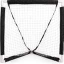Champion Sports Mini Lacrosse Goal: Kids Gear Backyard Shooting Practice Net Black, 8.3