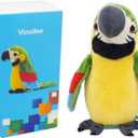 Vincilee Talking Parrot Repeat What You Say Mimicry Pet Toy Plush Interactive Toys Buddy Parrot for Children Gift,4 x 7.8inches(Green)