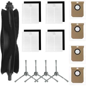 Replacement Parts Compatible with Eufy L60/L50 Series Robot Vacuums, Accessories Including 1 Main Brush, 4 Hepa Filters, 4 Side Brushes, 4 Dust Bags