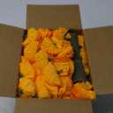 Hananona 200 Pcs Marigold Flower Heads Bulk, Silk Marigold Heads with Stems Artificial Marigold Flowers for Diwali Home Decor DIY Marigolds Garland Craft Day of Dead Decorations (200, Orange)