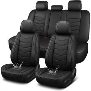 DISUTOGO for Ford Bronco Sport Seat Covers 2021-2026(5 Seats,Black) | Airbag-Compatible, Easy to Install, Non-Slip Bottom, Easy Wipe Clean, Waterproof Premium Leather Full Set Seat Covers