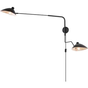 Double Light Plug in Wall Sconces Long Swivel Arms Wall Light Big Wall Mount Light for Living Room Bedroom Modern Big Wall Lamp
