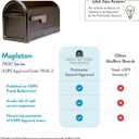 Architectural Mailboxes Mapleton Heavy Duty Steel Metal Post Mounted Mail Box for Outside, Rubbed Bronze, Large Curbside Mailbox with Magnetic Latch