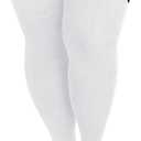YELAIVP Plus Size Thigh High Socks Extra Large Stripe Over Knee High Stockings for Women (White)