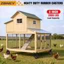 8"x2" Heavy Duty Casters Set of 4, 3600LBS Capacity Solid Rubber Wheels(Knobby Tread), Workbench, Dolly, Cart, Trolley, Wagon, Toolbox & Chicken Coop (2 Brake &2 Swivel)
