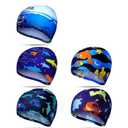 Geyoga 5Pcs Kids Swim Caps for Boys Girls Swimming Cap for Kids Toddler Swim Caps Youth Quick Dry Fun Cartoon Swimming Cap 1-6 Years Old