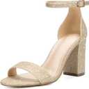 COASIS Women's Chunky Block Heels Open Toe Ankle Strap 3.5 Inch Heeled Sandals, 7