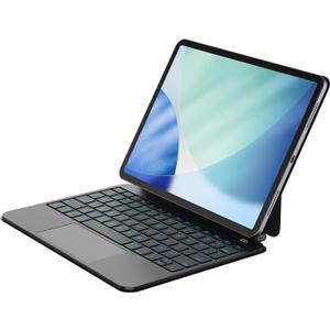 New Lightweight Magic Keyboard Case for iPad Air 11 inch M3 2025/M2 2024/iPad Air 4th/5th 10.9 inch & iPad Pro 11 inch (4th/3rd/2nd/1st Gen), Aluminum Alloy Keyboard with Trackpad, 7 Color Backlit, Black