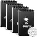 COIDEA Waterproof Notebook, 3 Pack Top-Spiral Pocket Notepad, 3" x 5" Weatherproof NotePad, All Weather Police Pocket Notebook Little Memo Steno Note Pads for Outdoor Office School Recording, Black