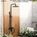 Outdoor Shower, 3 Functions Outdoor Shower Fixture SUS304 Stainless Steel Rain Shower Kit Faucet High Pressure Wall Mount 10 Inch Showerhead and Handheld Spray Combo,Single Handle, Matte Black