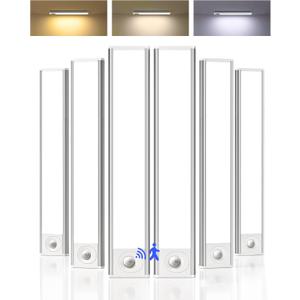 6-Pack Under Cabinet Lighting Wireless, 1800mAh Rechargeable Motion Sensor Light Indoor, Magnetic Closet Lights, Dimmable & 3 Color Temps, Under Counter Lights for Kitchen, Stairs (8inch)