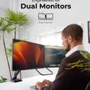 Modernsolid Dual Monitor Arm Desk Mount with Gas Spring, Fits 1732 inches Screens up to 33 lbs, VESA 75x75/100x100, Crossbar Handle for Easy Adjustment, Black
