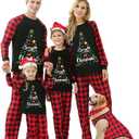 CIYCUIT Family Christmas Pajamas Matching Sets  Buffalo Plaid Holiday PJs for Men, Women, Kids, Baby & Dog (Medium, A2 Merry Christmas)