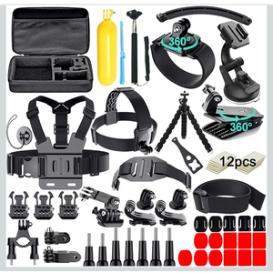 61 in 1 Action Camera Accessories Kit for GoPro Hero 13 12 11 10 9 8 7 6, Gopro Max, GoPro Fusion, Xiaomi, Insta360, DJI Osmo Action, AKASO APEMAN, Campark, SJCAM