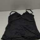 Yonique Women's Tankini Top Swimwear Twist V Neck Swimsuits Tummy Control Bathing Suits Top Only (X-Large, Black)