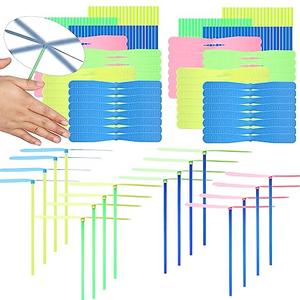 50set Flying Helicopter Toys Set, 50 Propeller+ 50 Rod,Hand Helicopter, Party Favors Outdoor Toy for Kids Ages 4-8, Gift Summer Outside Yard Activities Birthday Gifts 3 5 6 Year Old Girl Boys