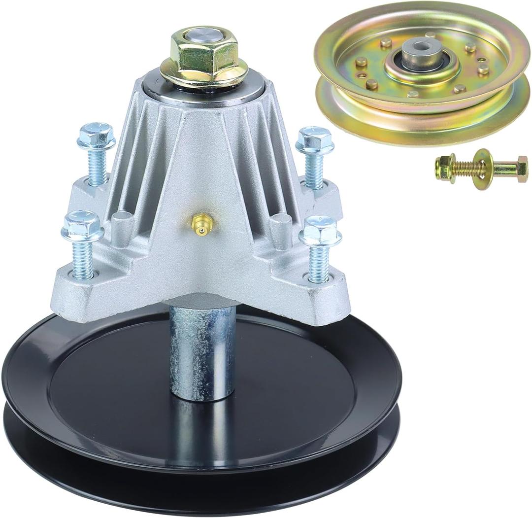 918-04865A Deck Spindle with 756-04129 Idler Pulley Replaces 618-04865A 918 04865A 918-04636 918-04636A 918-04865 for Craftsman LT2000 Cub Cadet 46" LTX 1046 LTX 1045 LTX1046 LTX1045 Tractors