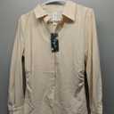 Blooming Jelly Womens Button Down Shirts Business Casual Fall Outfits Long Sleeve Peplum Tops Dressy Work Blouse (Small, Beige)