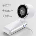 Portable Handheld Turbo Fan - 5 Gear High Speed 4000mAh Rechargeable Mini Personal Hand Fan Blow Cold Air, Battery Operated Travel Essentials, Beach Vacation, Gifts for Women, Men (White)