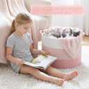 Artfeel 70L Large Cotton Rope Basket, Decorative Woven Blanket Storage for Living Room, Boho Toy Storage & Toy Box for Kids, Versatile Laundry Basket & Nursery Hamper for Blankets(Pink)