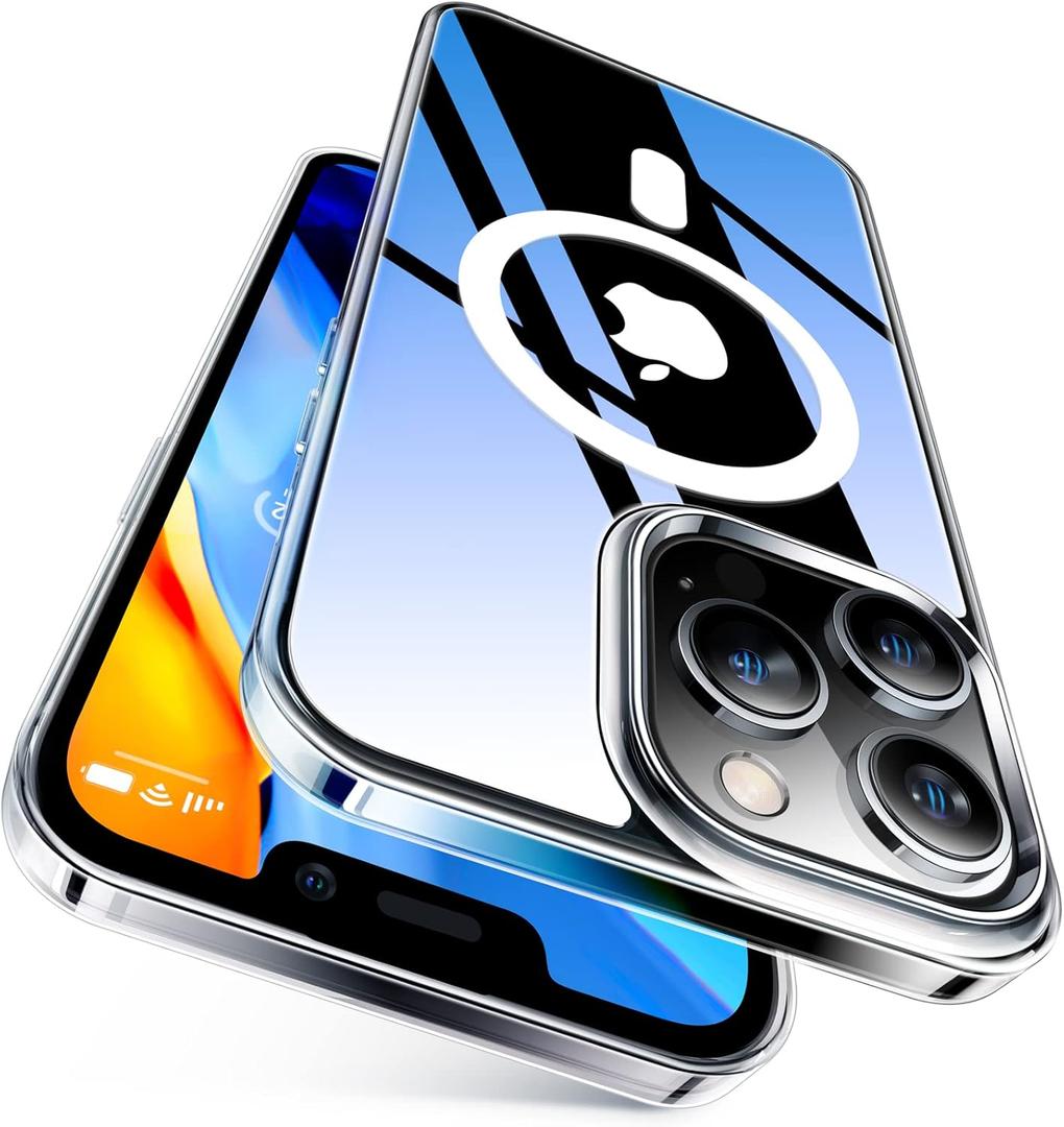 TORRAS Magnetic for iPhone 12 Case/iPhone 12 Pro Case, Shockproof Translucent Hard Back Soft Slim Protective Case for iPhone 12/12 Pro, Clear