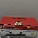 Double Slow Cooker, Buffet Servers and Warmers, Dual 2 Pot Slow Cooker Food Warmer, Adjustable Temp Dishwasher Safe Removable Ceramic Pot Glass Lid, 2 x 1.25 QT Portable Small Crock Cooker (Silver)