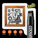 Coogert 3Pcs Yellow Jumbo Poster Markers, 15MM Thick Permanent Acrylic Graffiti Markers, Wide Tip Paint Marker for Canvas, Posters Board, Fabric, Window, Glass, Wood, Teachers,Banner painting supplies