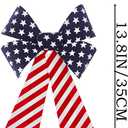 6Pcs Patriotic PVC Velvet Bows 9.8x13.8 inch, Red White Blue Plastic Velvet Bows with 3D Shape for 4th of July Decor, Wreath, Mailbox, Party Favors, Memorial Day