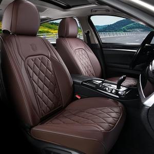 Doogo Front Seat Covers, Car Seat Covers Front Seats, Luxury Faux Leather Seat Covers for Cars, Car Seat Protector Waterproof, Automotive Driver Seat Cover Universal Fit for Most Cars, Brown